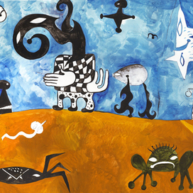 Пейзаж с велосипедистом