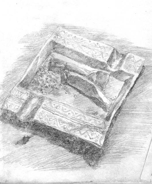 папиросные окурки в пепельнице