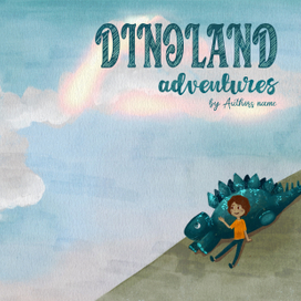 Обложка, форзац, мокапы для книги о динозаврах