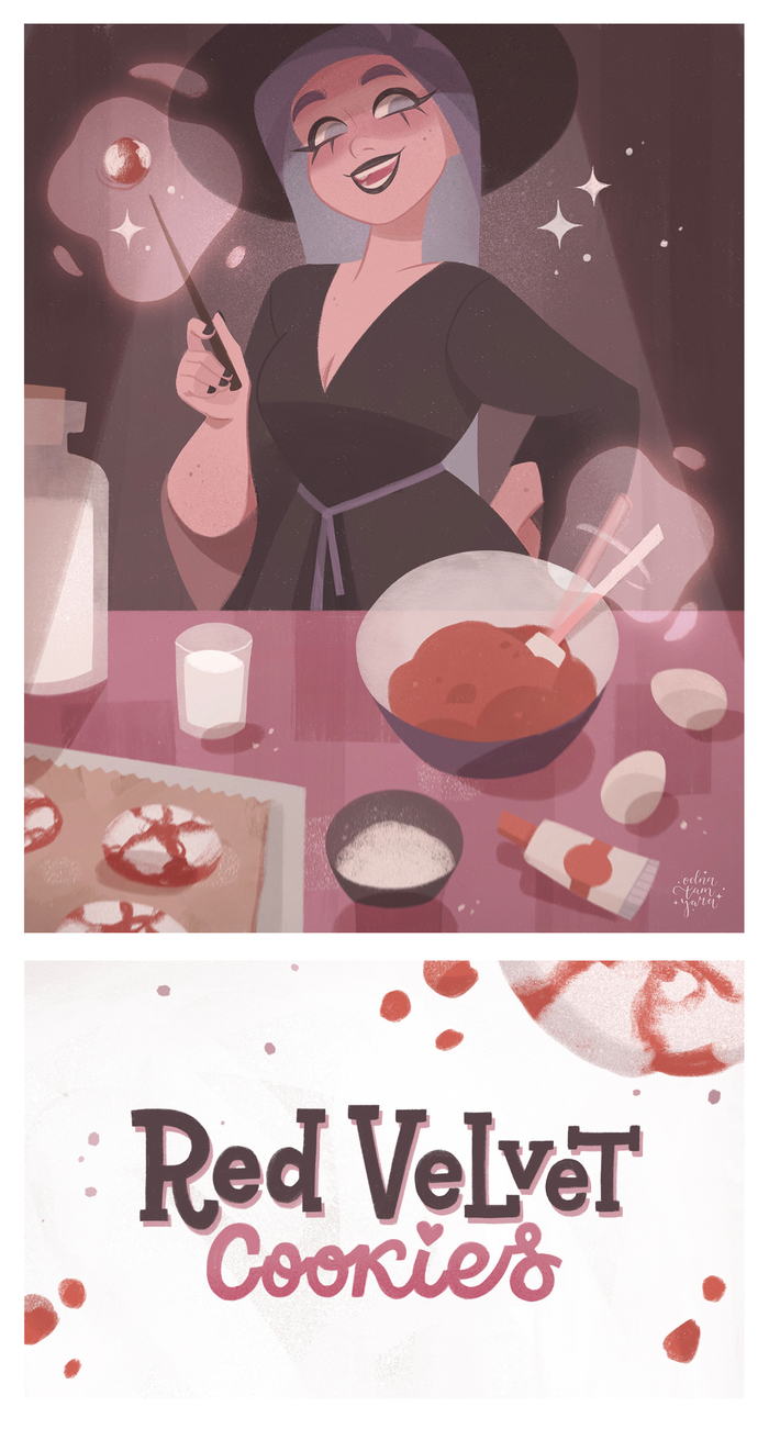 Рецепт ведьминского печенья | Красный бархат