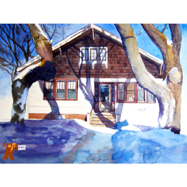 Акварель Портрет дома 