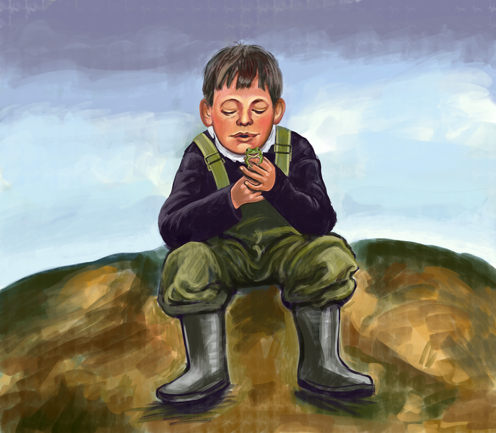 Boy with frog