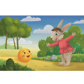 Колобок встретил кролика