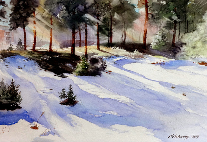 Признаки весны в Валдлаучах.Латвия.