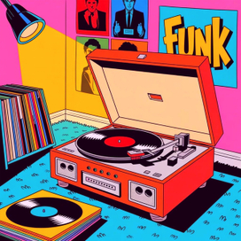 Интерьер комнаты в стиле поп-арт