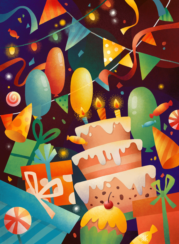 Happy Birthday. Открытка С днём рождения