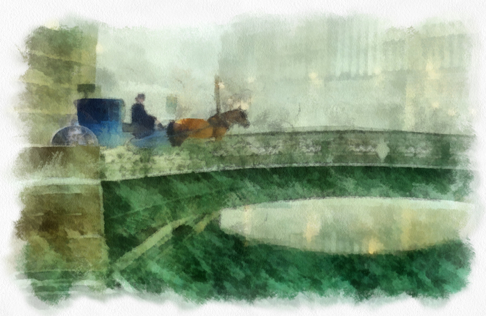 Карета на мосту.