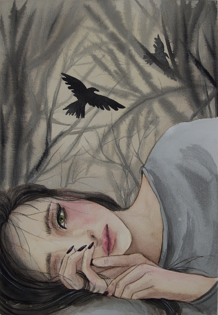 Тоска. Акварель