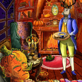 Олень ухаживает за больным писателем