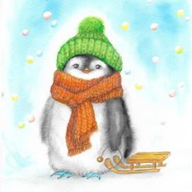 Пингвин в шапочке