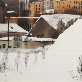 Триптих Оттепель. Правая часть. 2013. Б., смеш. техника. 70х100