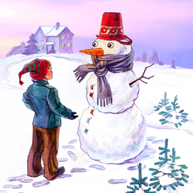 Снеговик с шарфом