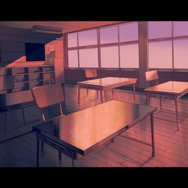 Класс в закатном солнце