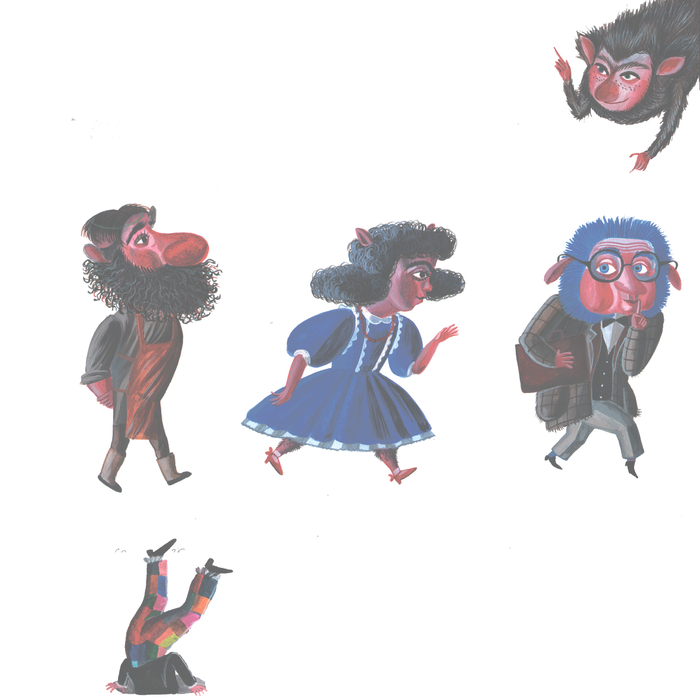 Домовые . Иллюстрация к книге про Москву 