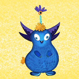 Монстрик синий. Для упаковки морорженого