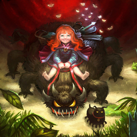 Маленькая ведьмочка на прогулке.