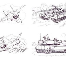 Расскраски. Танки и самолеты.