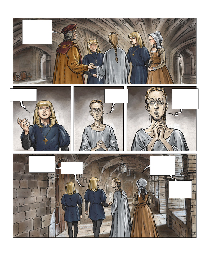 Рабочие фрагменты комикса "Спасти принцев из Тауэра".