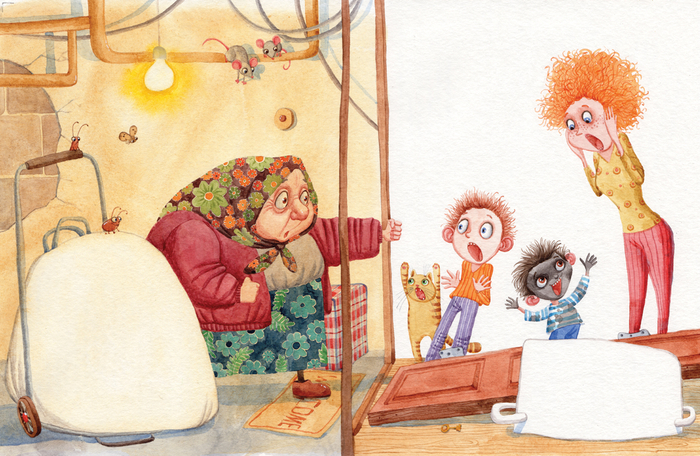 старая слабая бабушка..