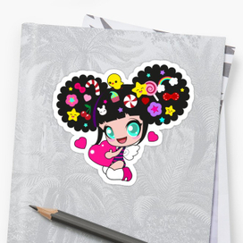 Наклейка с милой девочкой 