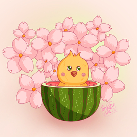 Цыплёнок в арбузе