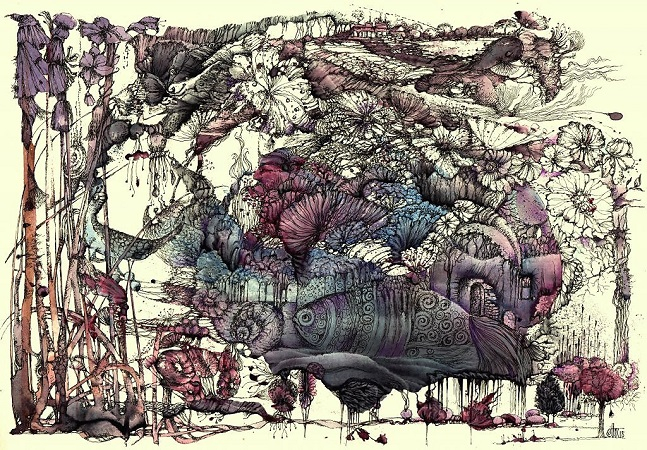 Мудрый рыб. (монотипия)