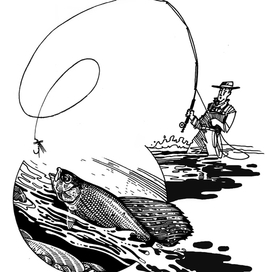 рыбак и хариус