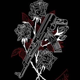 Автомат и розы