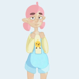 Девочка с розовыми волосами