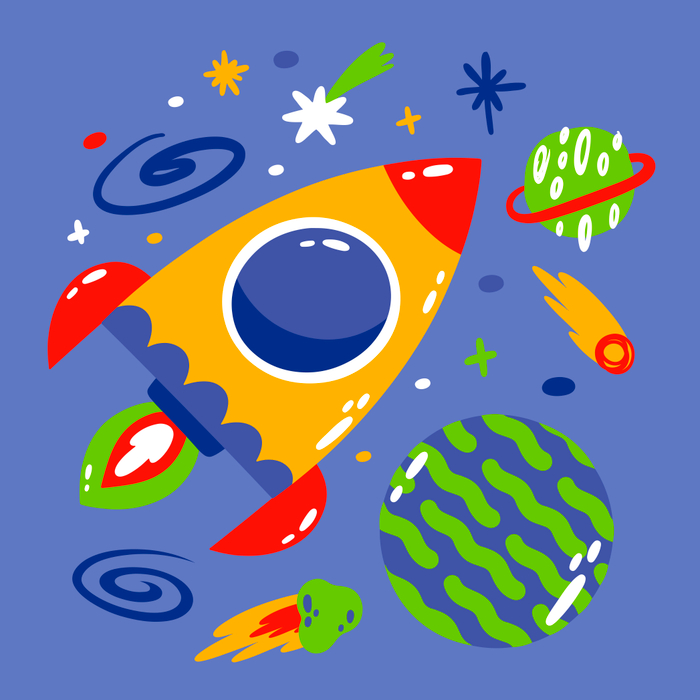 Vector illustration of space for stock