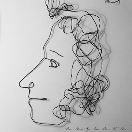 портрет Пушкина из проволоки