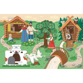 Иллюстрация Гуси-лебеди («Театр своими руками)