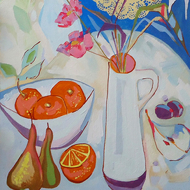 фрукты акрил. 80х60