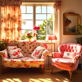 Интерьер комнаты в стиле пин-ап