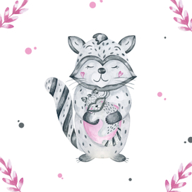 Стилизованные  акварельные  енотики