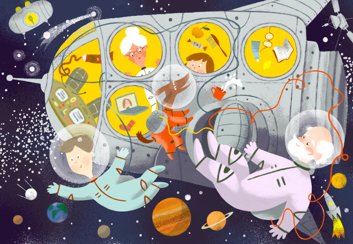 в открытом космосе