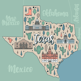 Карта Техаса