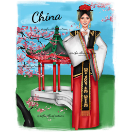 Chinese girl illustration