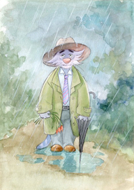 Грустный кот