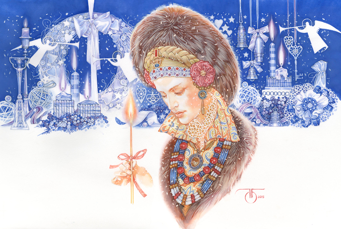 Времена года в женских портретах "Декабрь"