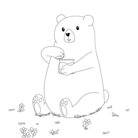 Раскраска детская "Медведь"