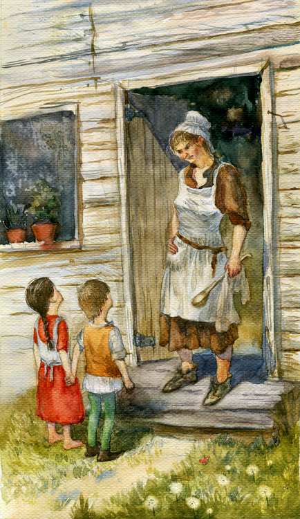 "Гензель и Гретель" 3 акварель