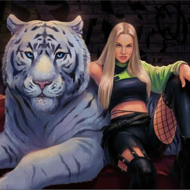 Девушка с тигром