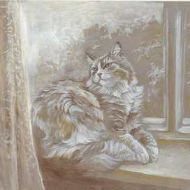 Кошка Маруся на окне