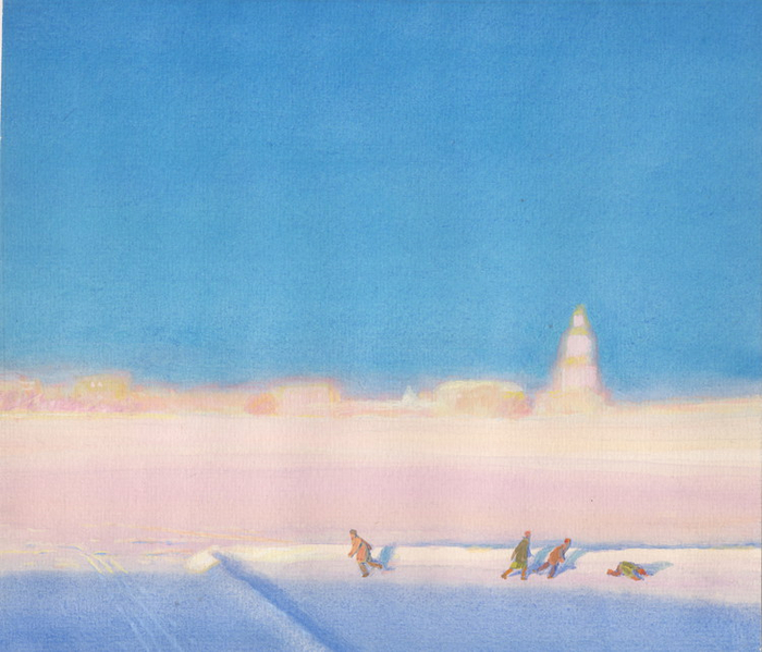 Морозный день.