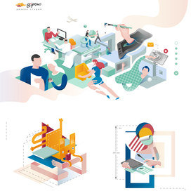 Иллюстрации для сайта арт-студии "Варона"