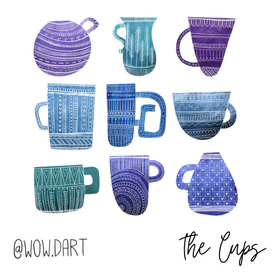 Прикольные плакатные чашечки, плакат с чашками