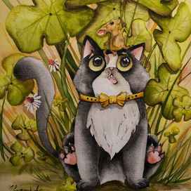 Удивительное рядом. Кот и мышонок