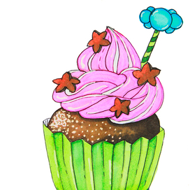 Food illustration muffins 