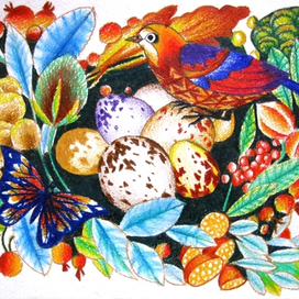 "Композиция №2" Акварельные карандаши, А4.2014г